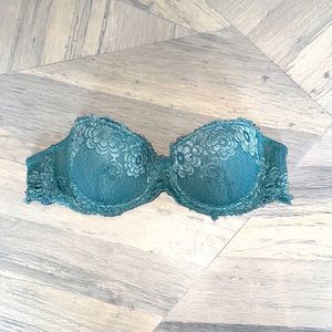 VICTORIA’S SECRET Size 34B Lace Push Up Padded Summer Sundress Strapless Bra ~